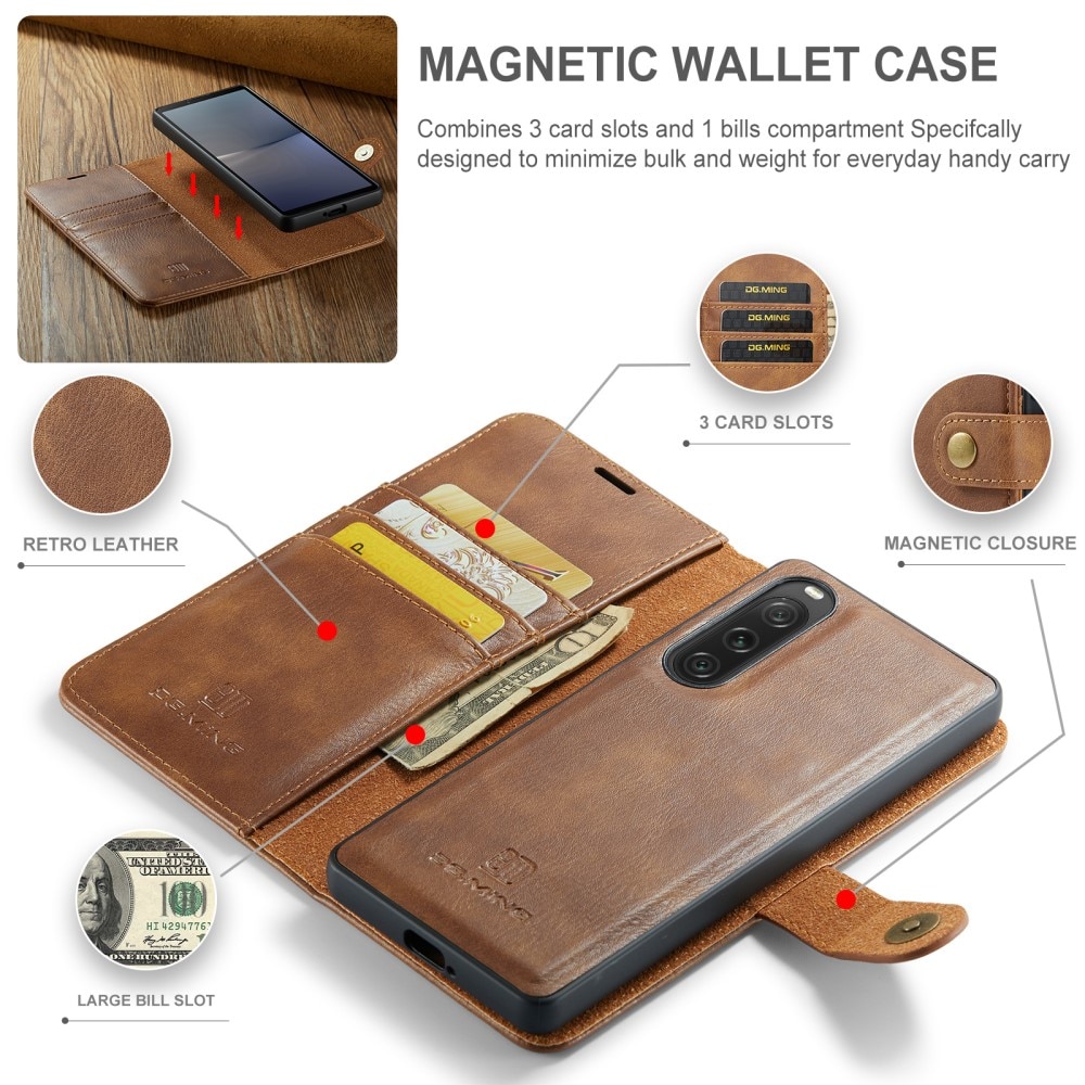 Sony Xperia 10 V Magnet Wallet Cognac