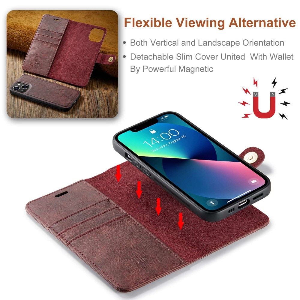 iPhone 15 Plus Magnet Wallet Red