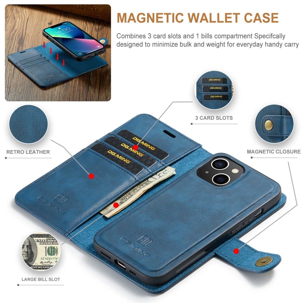 iPhone 15 Plus Magnet Wallet Blue