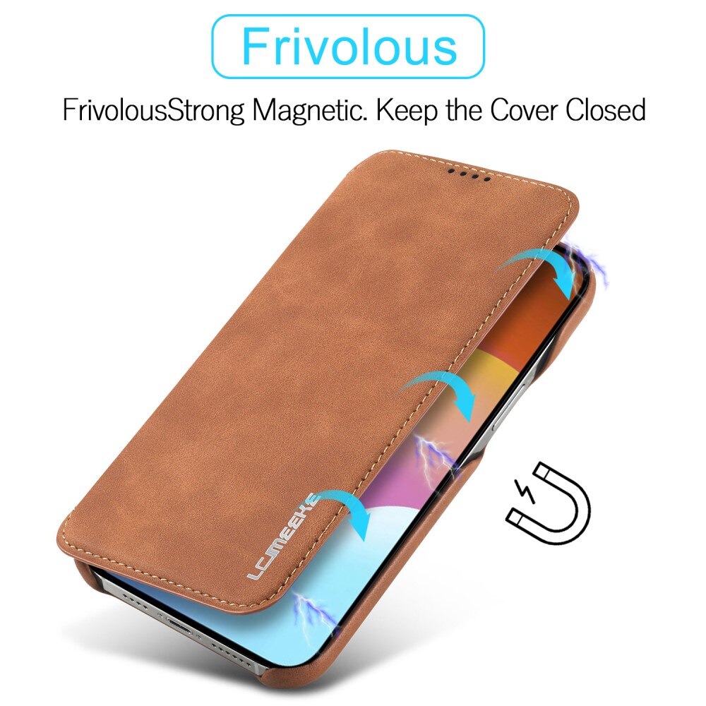 iPhone 15 Plus Slim Wallet Case Cognac