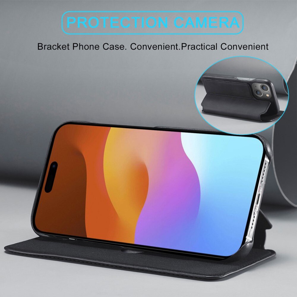 iPhone 15 Plus Slim Wallet Case Black