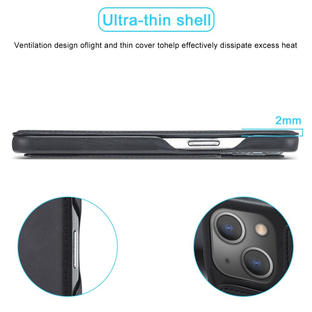 iPhone 15 Plus Slim Wallet Case Black
