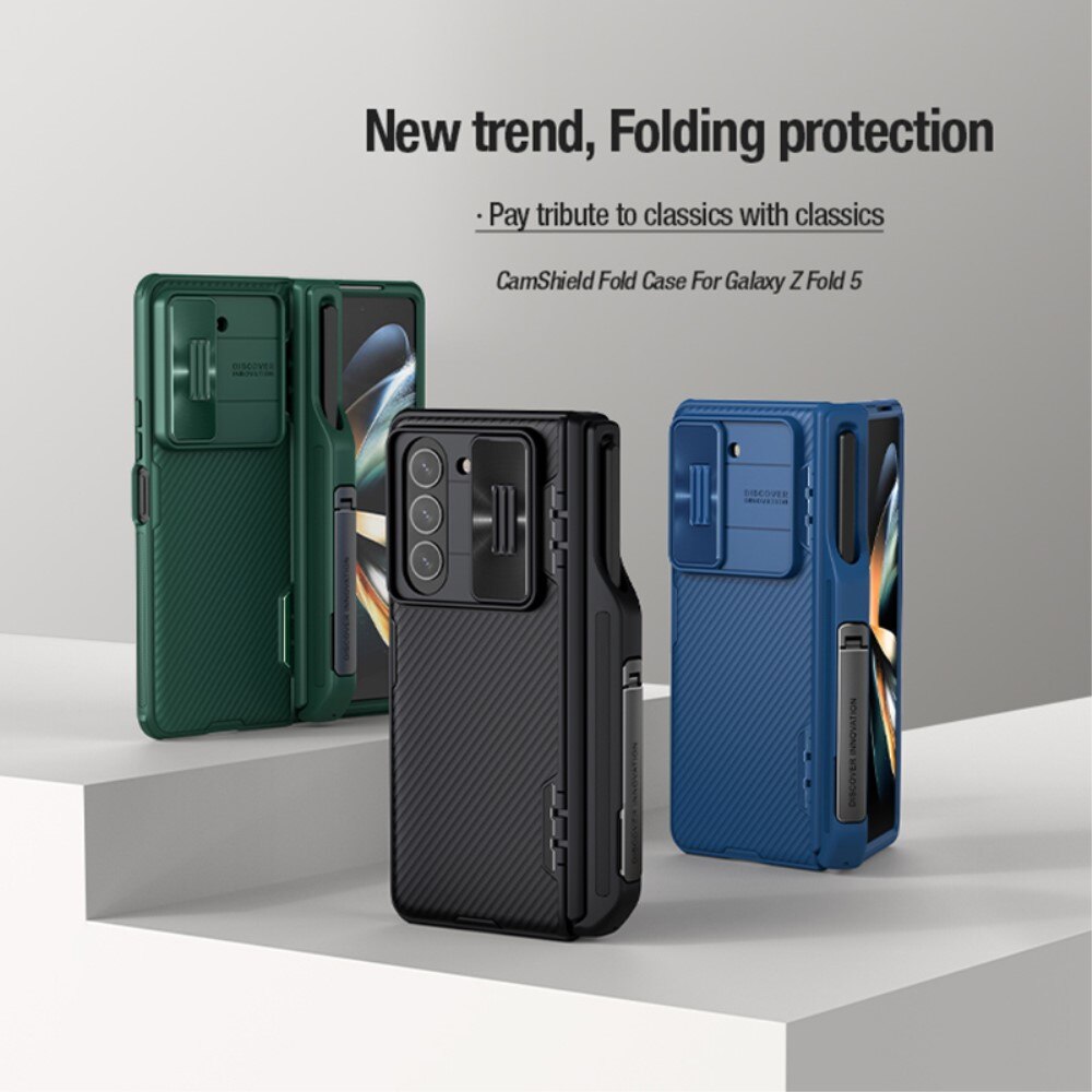 Samsung Galaxy Z Fold 5 CamShield Fold Case with S-pen holder Green