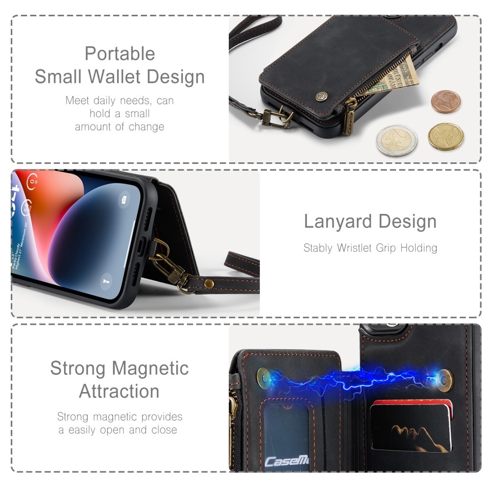 iPhone 15 RFID blocking Multi-Slot Case Black