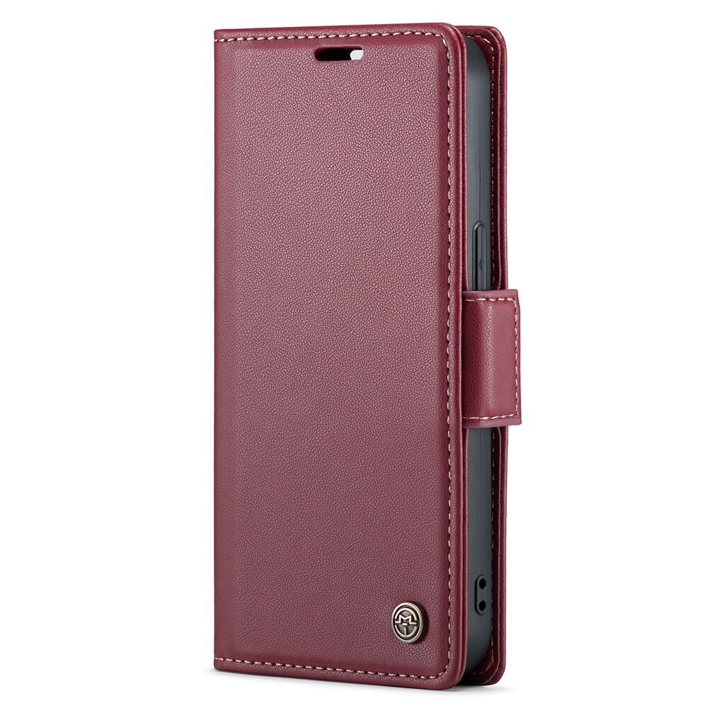 iPhone 15 RFID blocking Slim Wallet Case Red