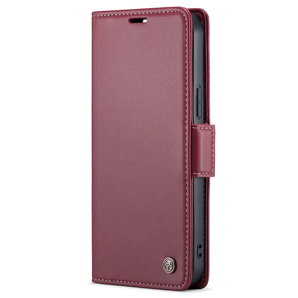 iPhone 15 Pro RFID blocking Slim Wallet Case Red