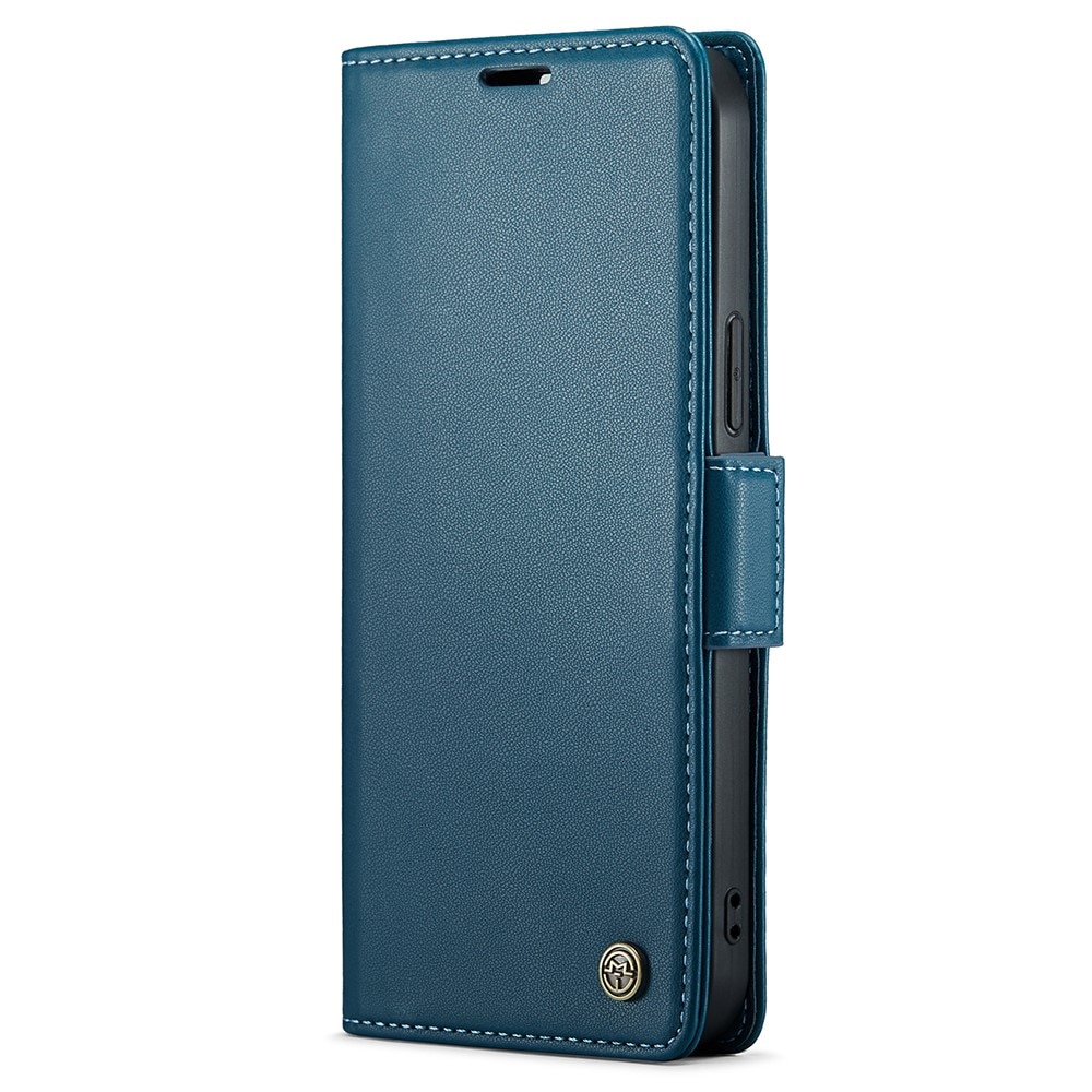 iPhone 15 Pro Max RFID blocking Slim Wallet Case Blue