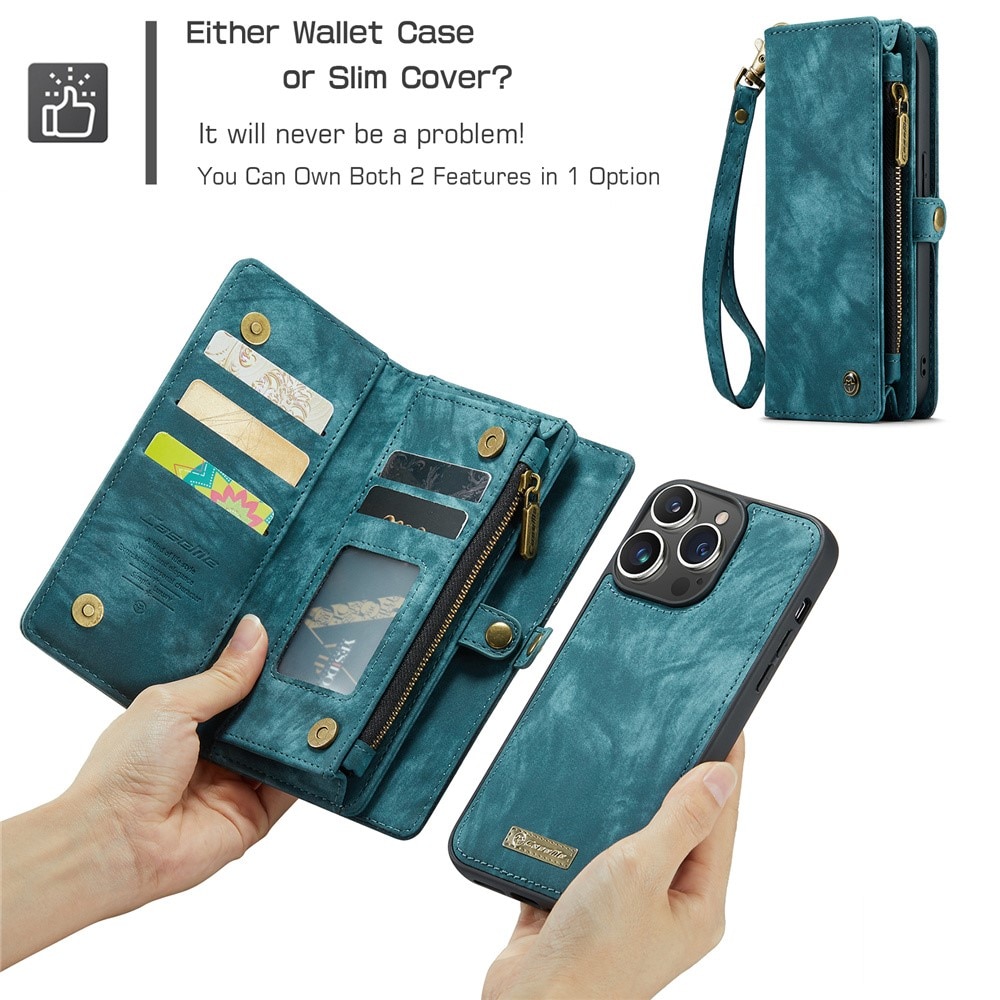 iPhone 15 Pro Max Multi-slot Wallet Case Blue