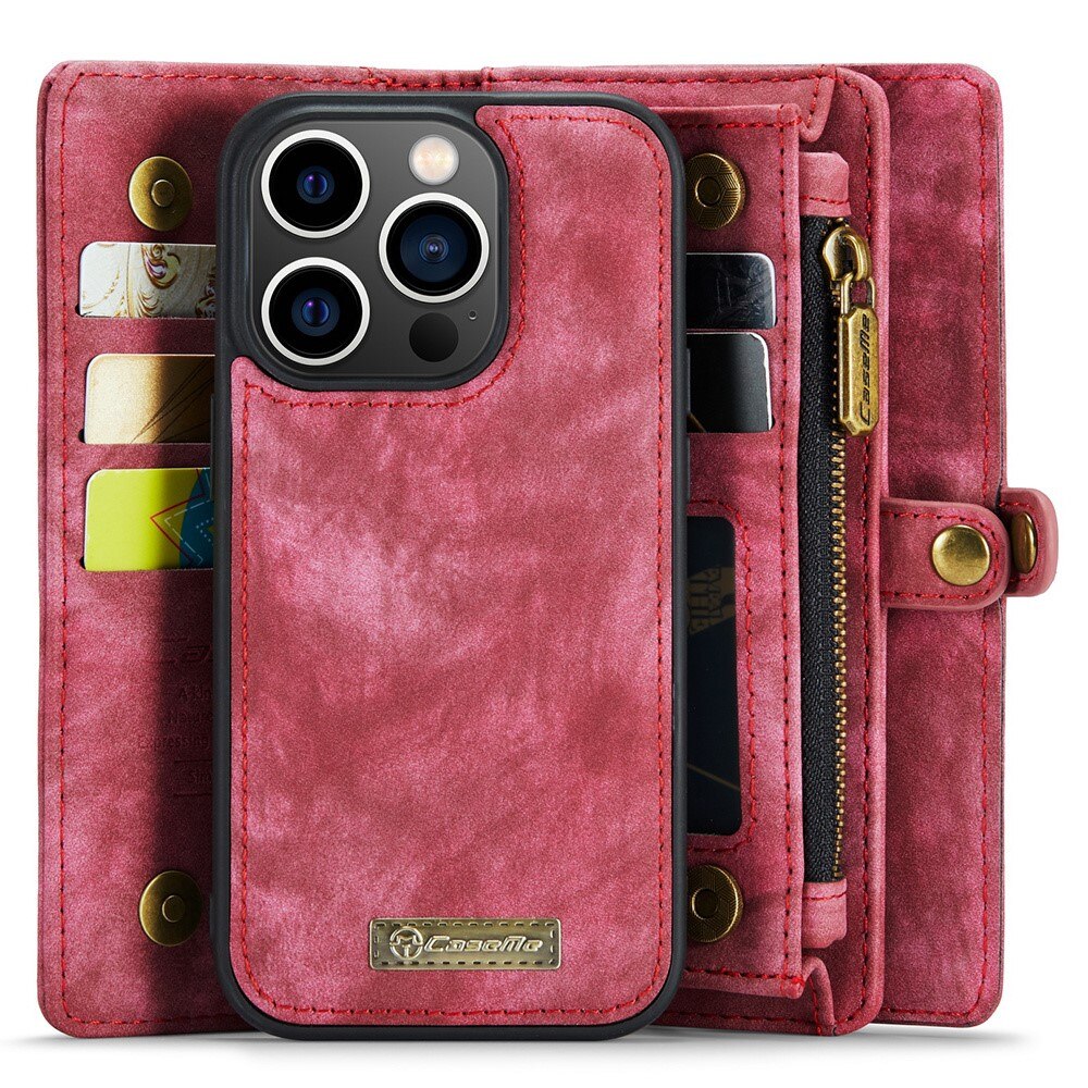 iPhone 15 Pro Max Multi-slot Wallet Case Red