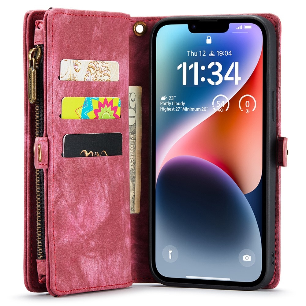 iPhone 15 Pro Max Multi-slot Wallet Case Red