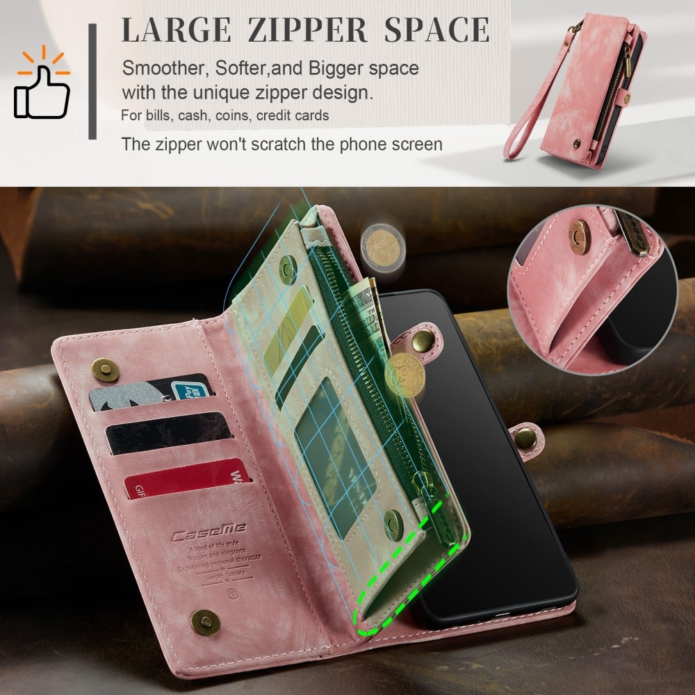 iPhone 15 Pro Max Multi-slot Wallet Case Pink