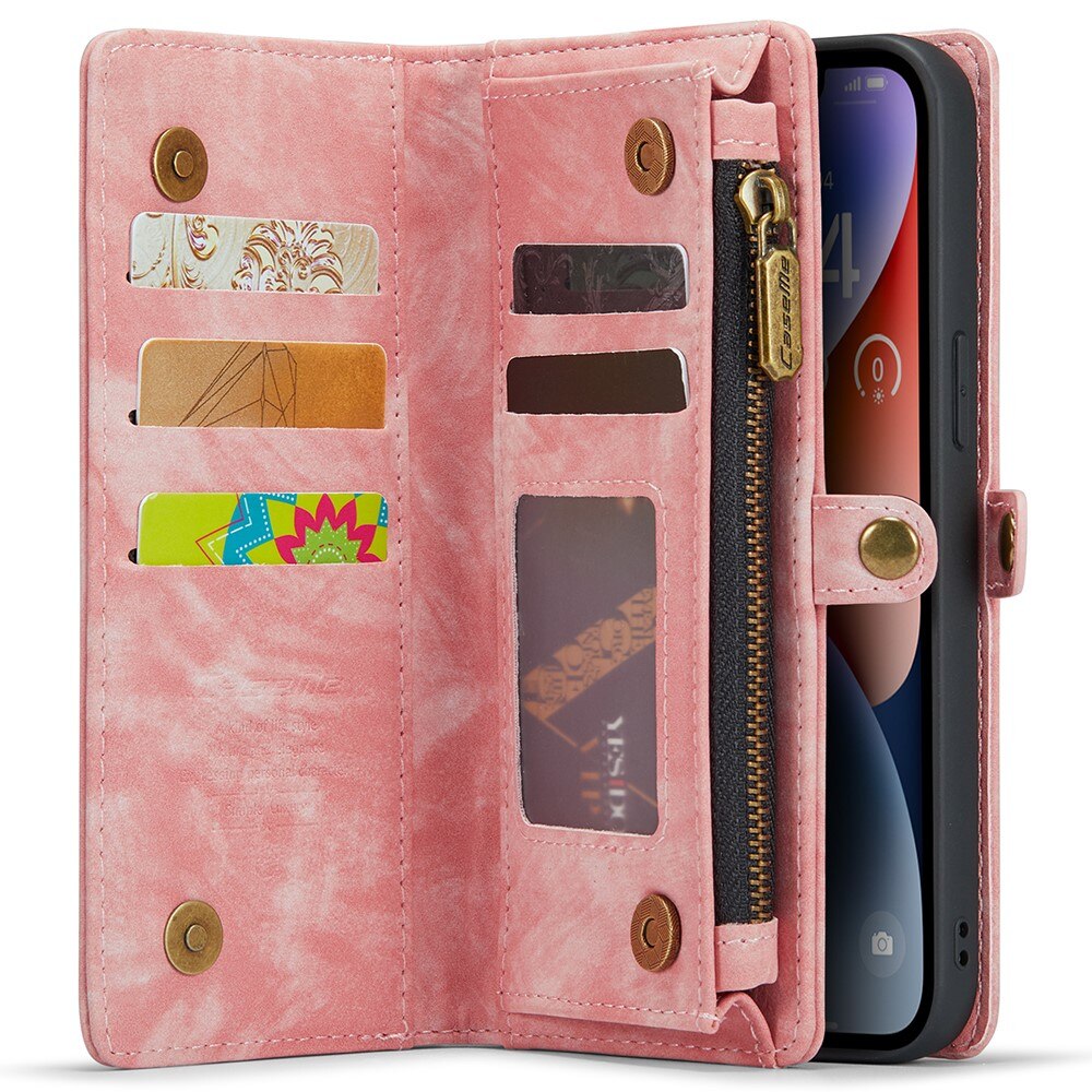 iPhone 15 Pro Max Multi-slot Wallet Case Pink