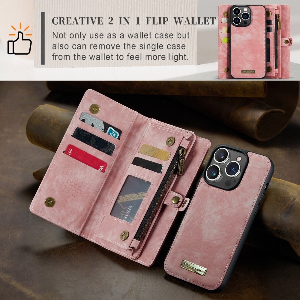 iPhone 15 Pro Max Multi-slot Wallet Case Pink