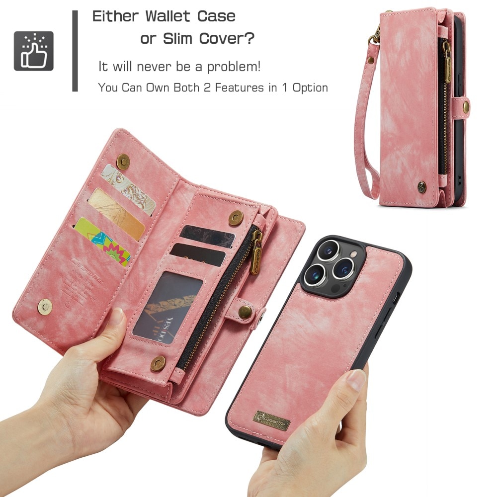 iPhone 15 Pro Max Multi-slot Wallet Case Pink