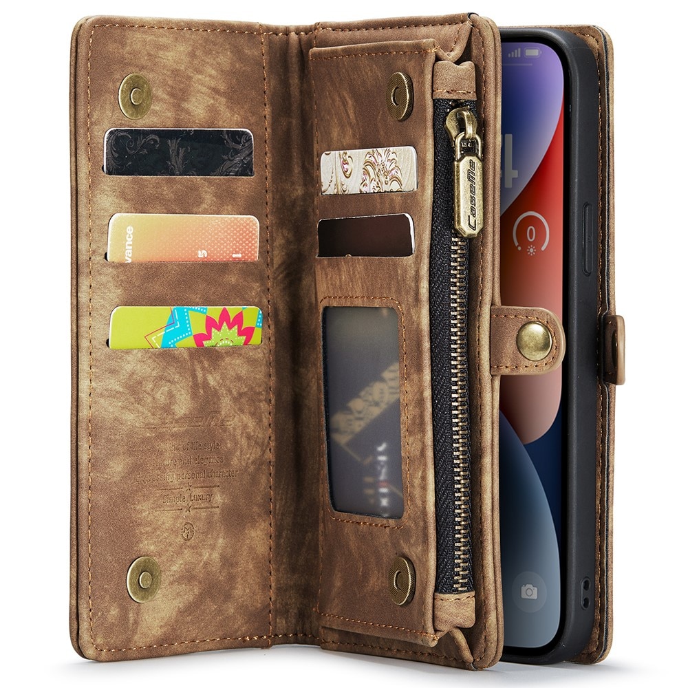 iPhone 15 Multi-slot Wallet Case Brown