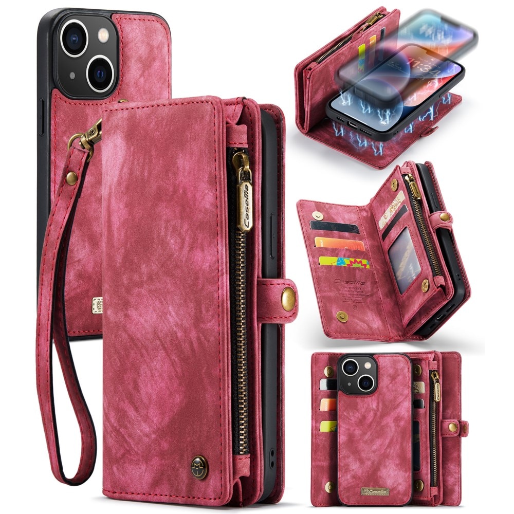 iPhone 15 Multi-slot Wallet Case Red