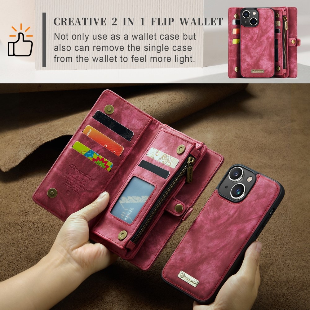 iPhone 15 Multi-slot Wallet Case Red