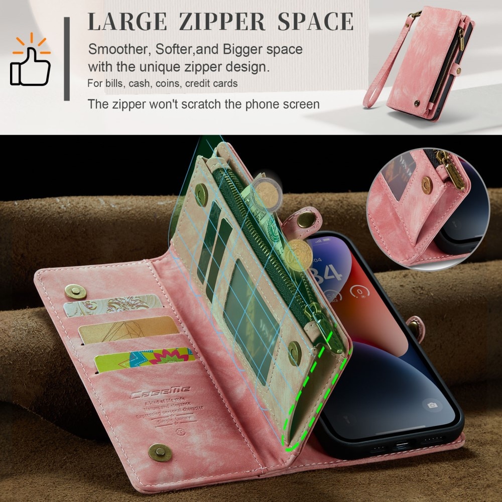 iPhone 15 Multi-slot Wallet Case Pink