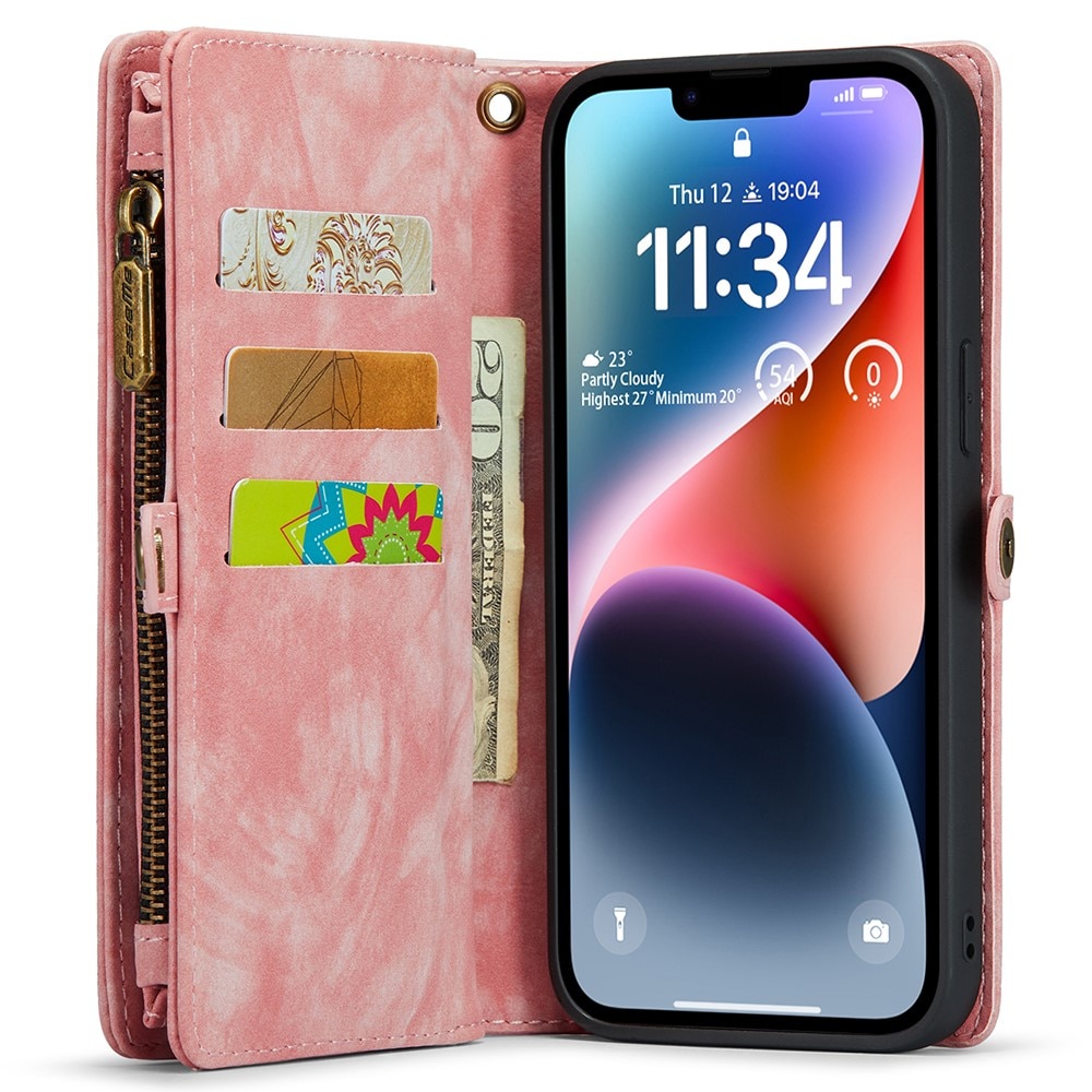 iPhone 15 Multi-slot Wallet Case Pink