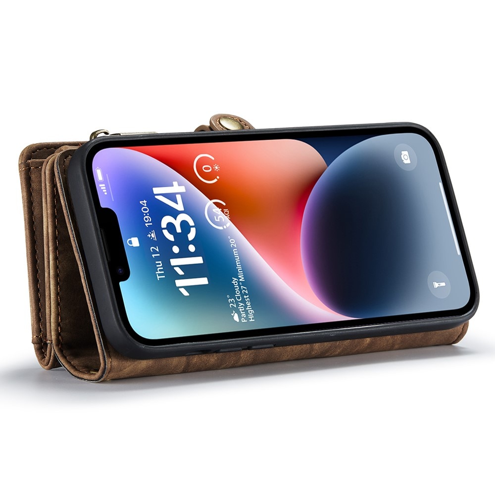 iPhone 15 Plus Multi-slot Wallet Case Brown