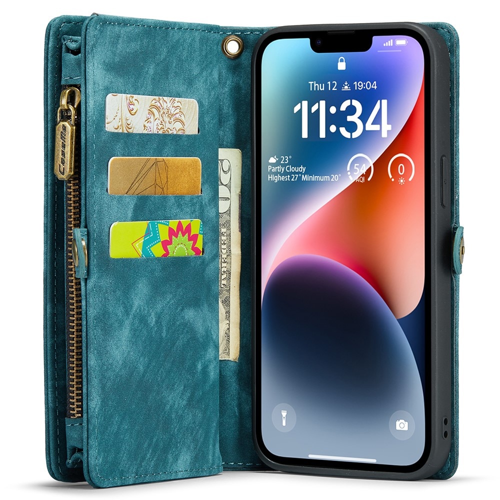 iPhone 15 Plus Multi-slot Wallet Case Blue