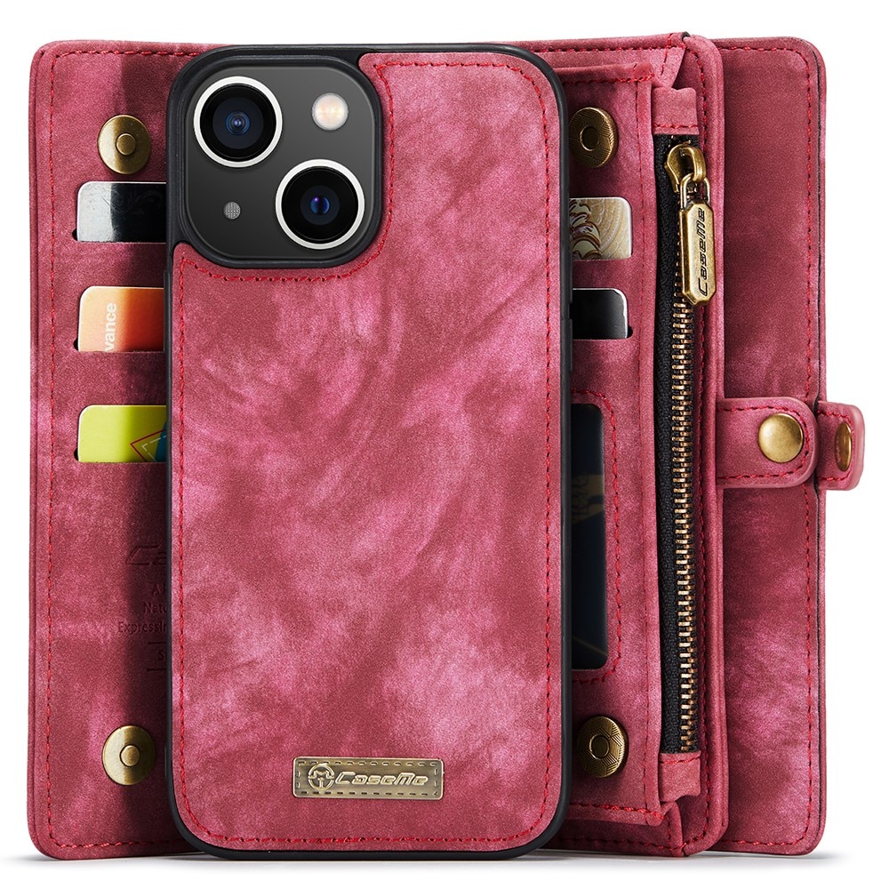 iPhone 15 Plus Multi-slot Wallet Case Red