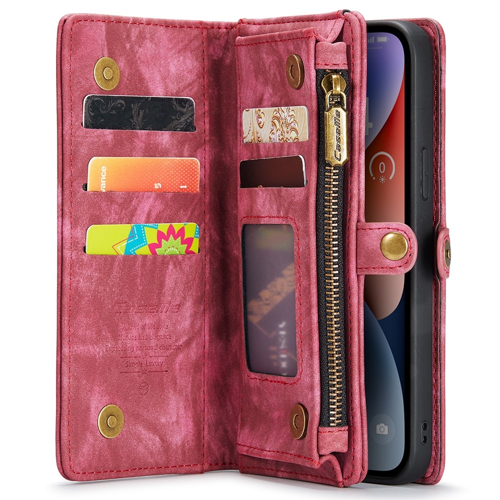 iPhone 15 Plus Multi-slot Wallet Case Red