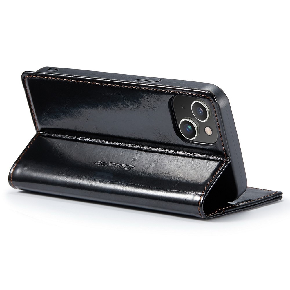 iPhone 15 Leather Cover Black