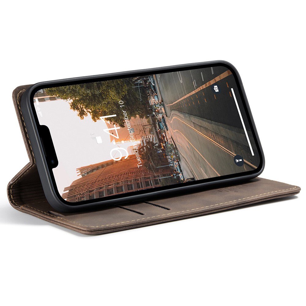iPhone 15 Pro Slim Wallet Case Brown