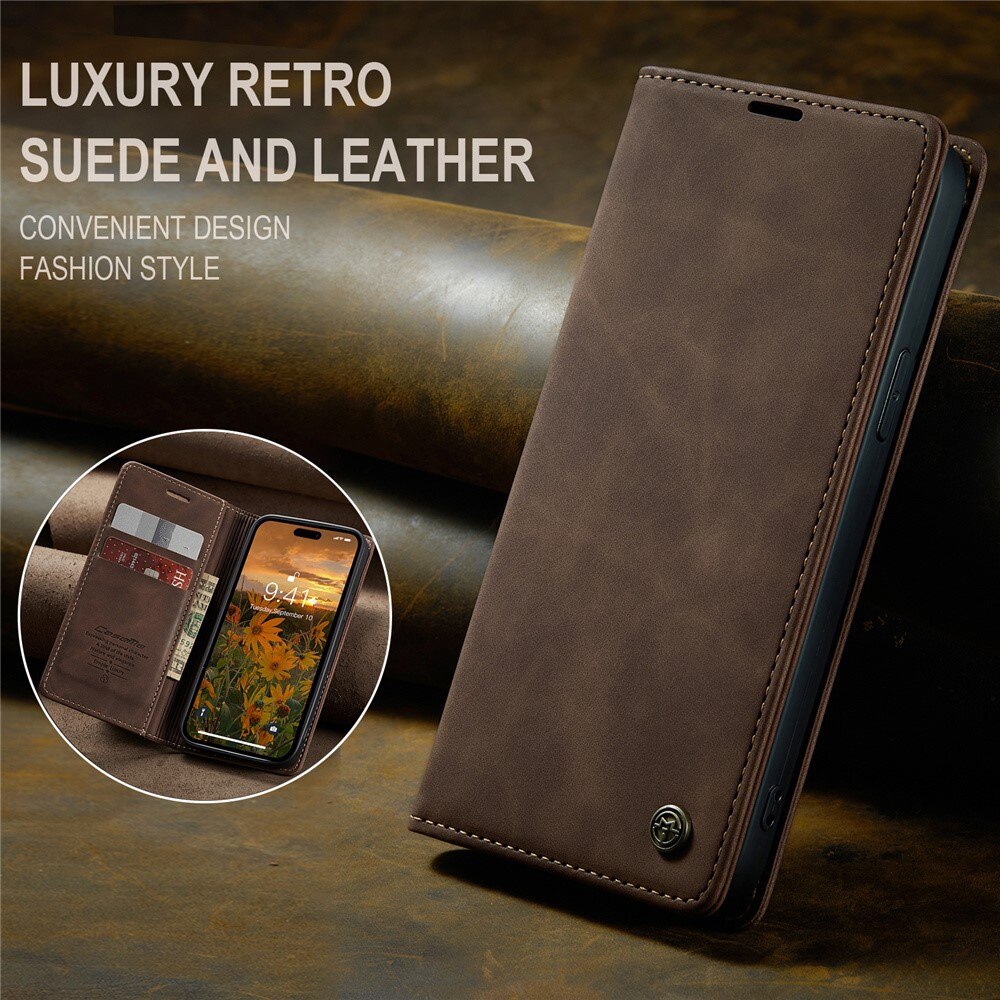iPhone 15 Pro Slim Wallet Case Brown