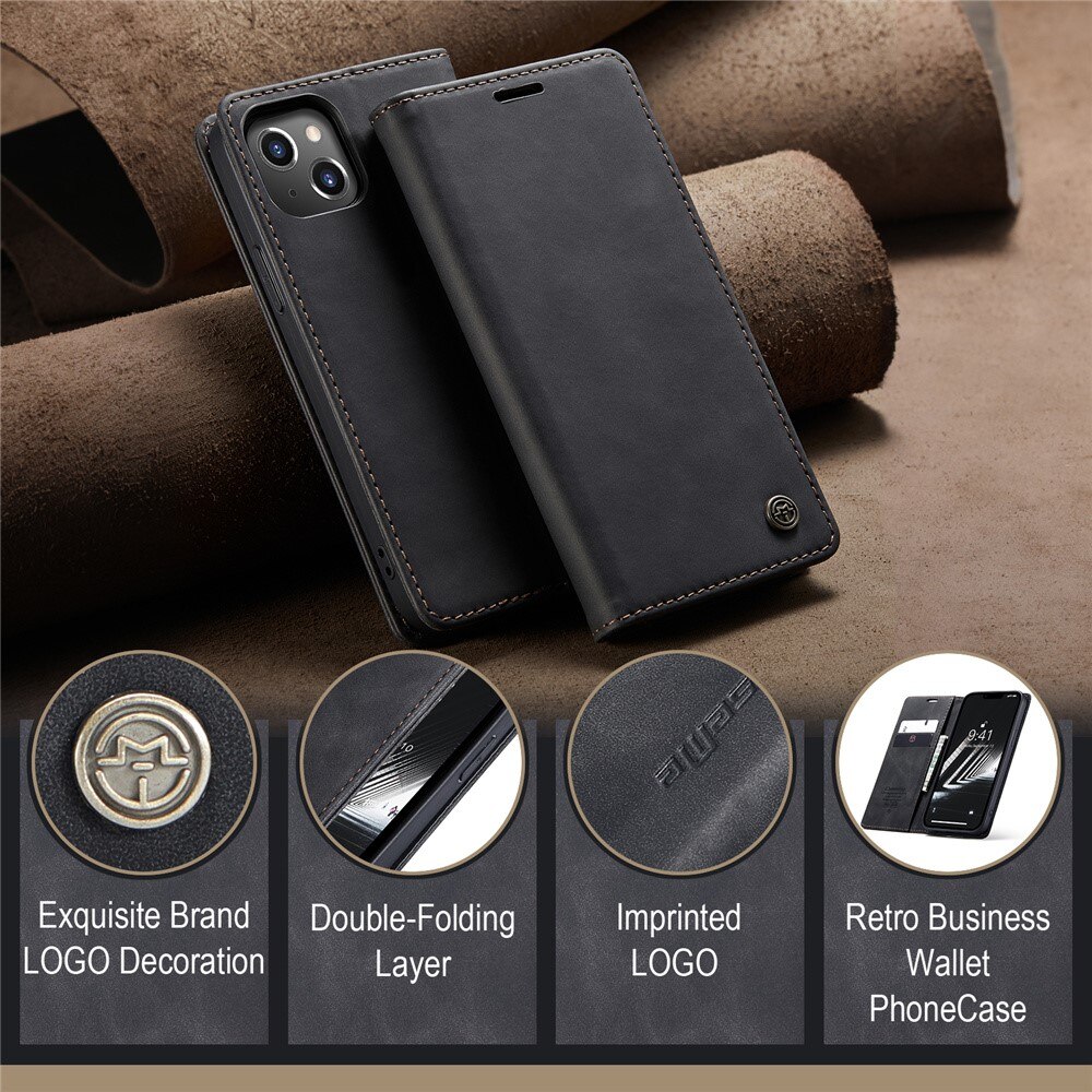 iPhone 15 Slim Wallet Case Black