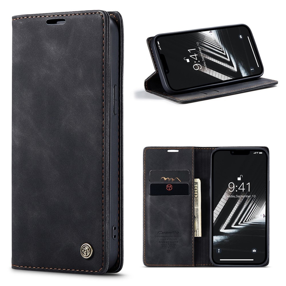 iPhone 15 Slim Wallet Case Black