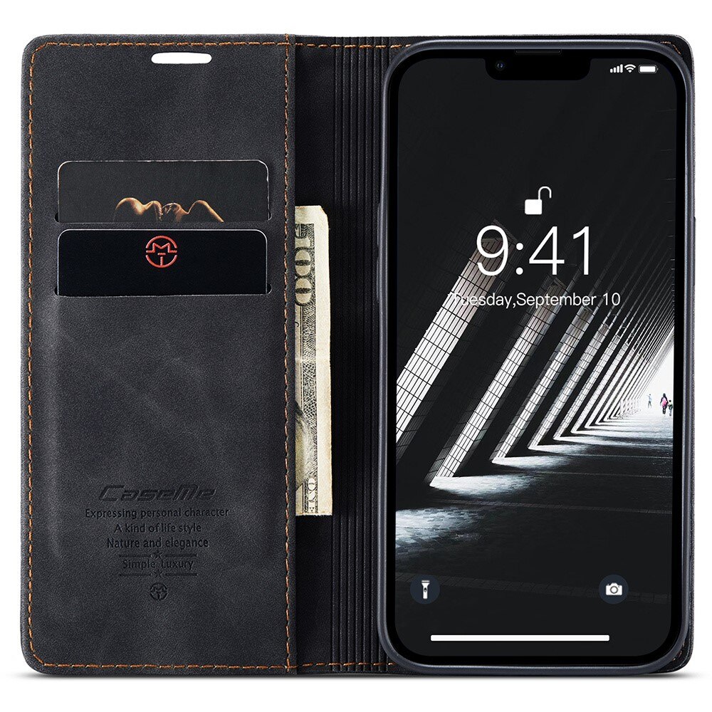 iPhone 15 Slim Wallet Case Black