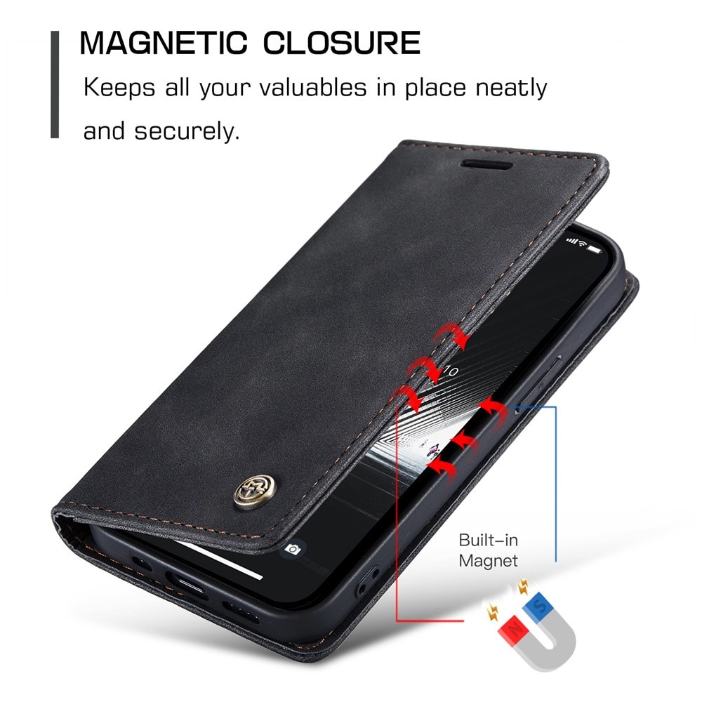 iPhone 15 Slim Wallet Case Black