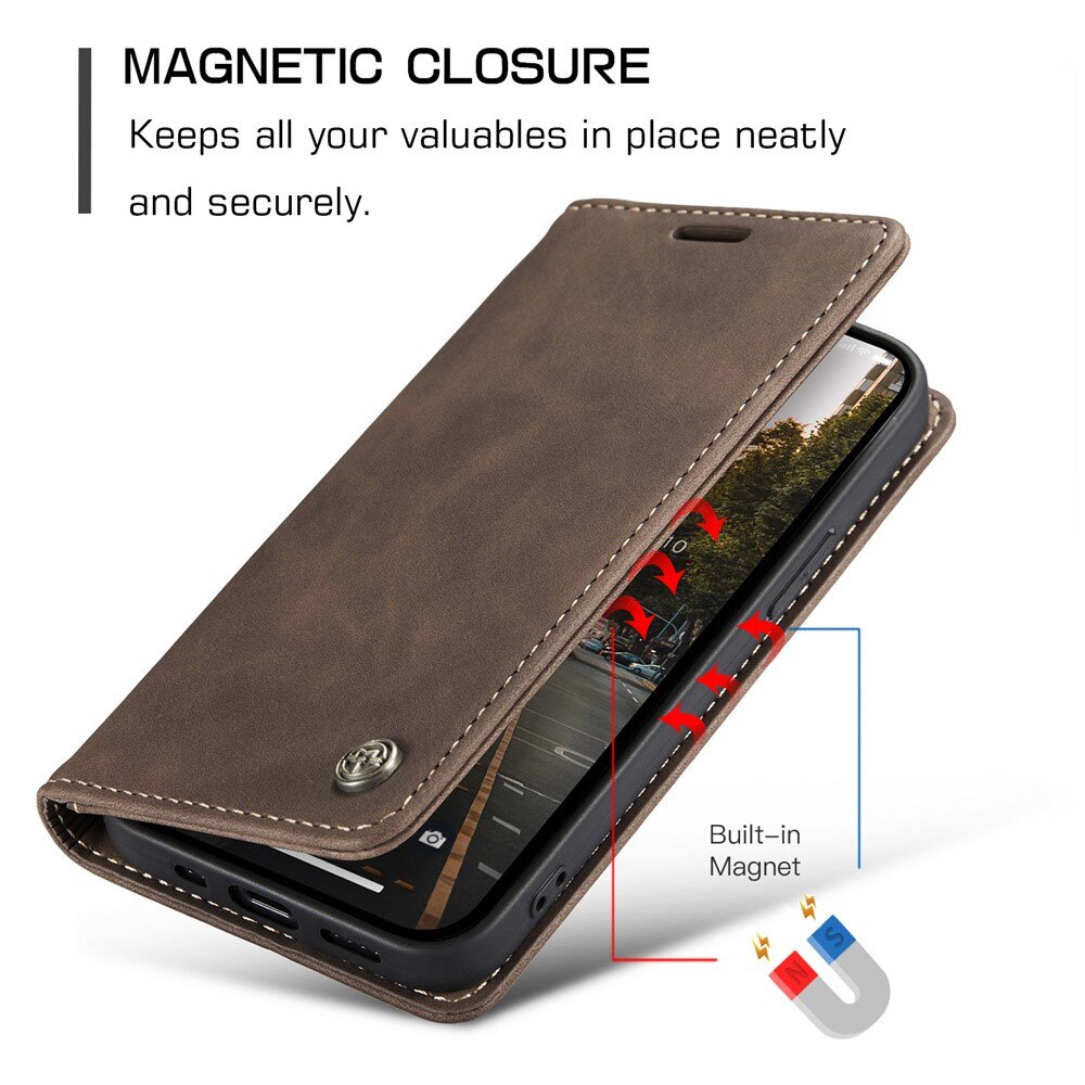 iPhone 15 Slim Wallet Case Brown