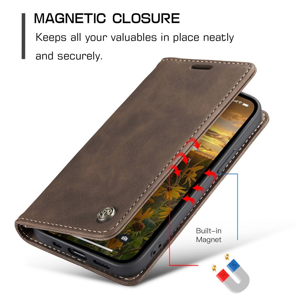 iPhone 15 Pro Max Slim Wallet Case Brown