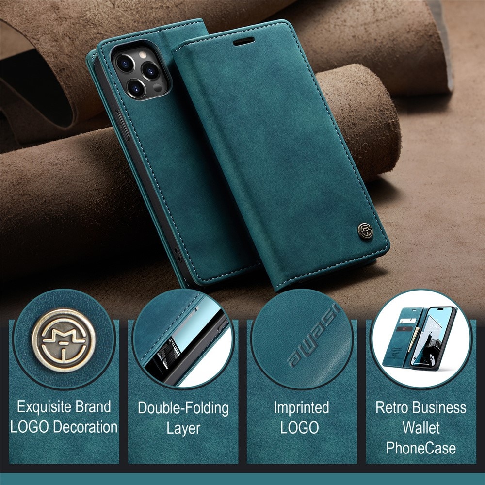 iPhone 15 Pro Max Slim Wallet Case Blue