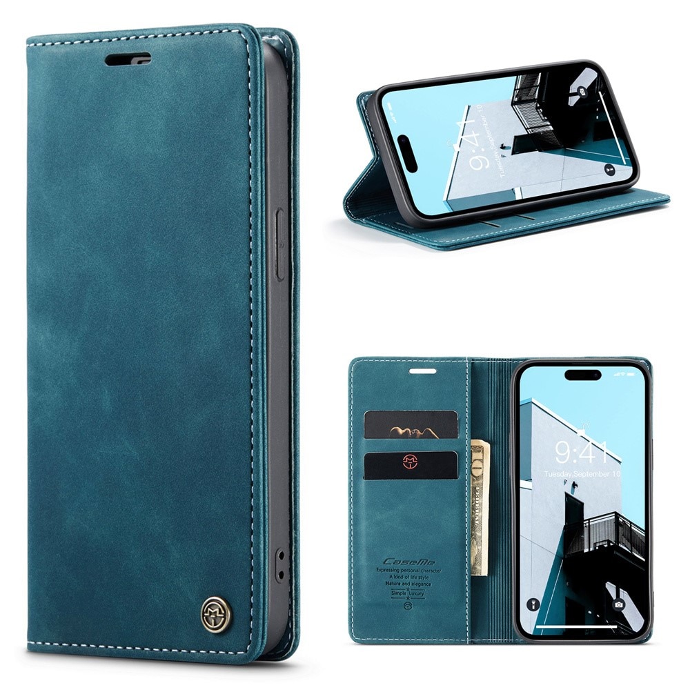 iPhone 15 Pro Max Slim Wallet Case Blue