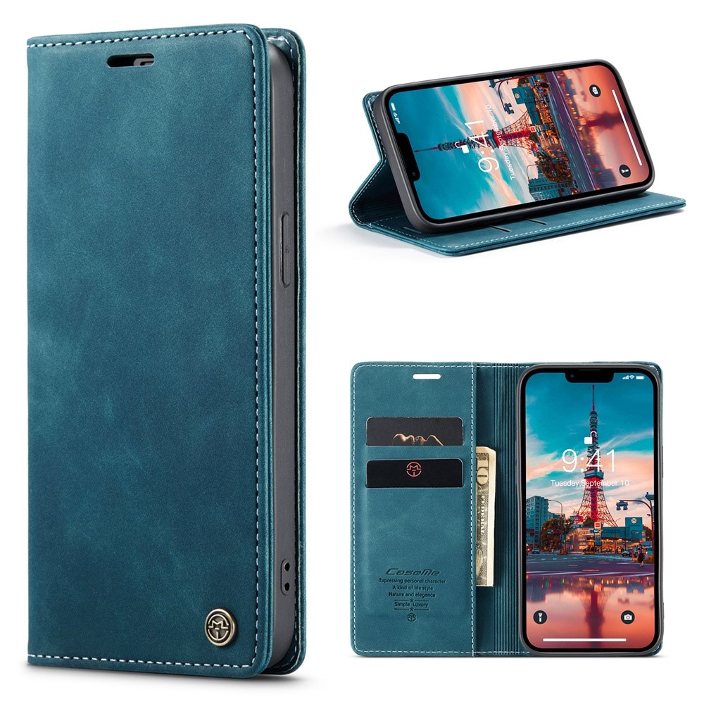 iPhone 15 Plus Slim Wallet Case Blue