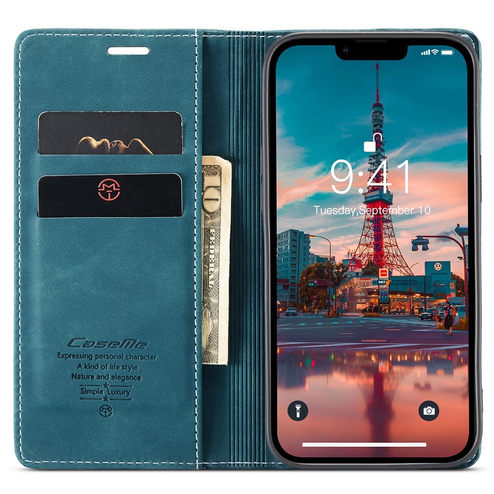 iPhone 15 Plus Slim Wallet Case Blue