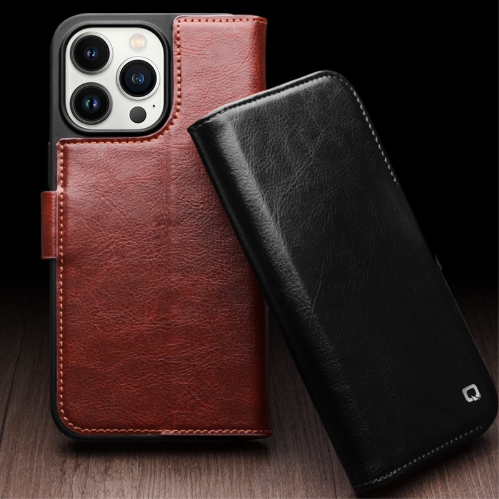 iPhone 15 Pro Max Leather Wallet Case Cognac