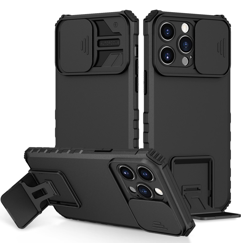 iPhone 15 Kickstand Case w. Camera Protector Black