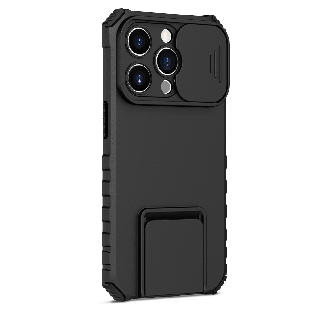 iPhone 15 Pro Kickstand Case w. Camera Protector Black