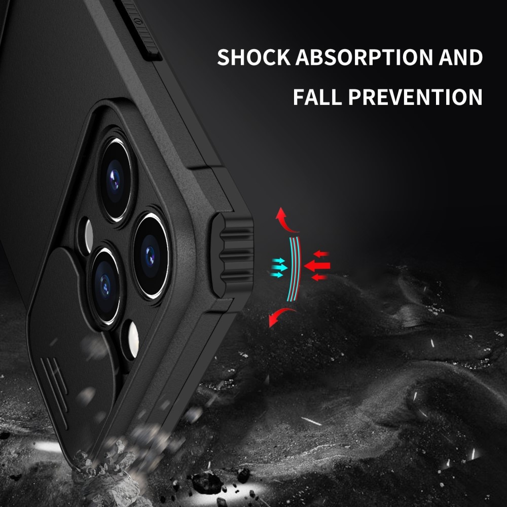 iPhone 15 Pro Kickstand Case w. Camera Protector Black