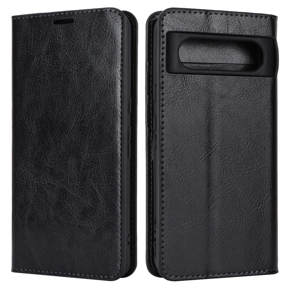 Google Pixel 8 Genuine Leather Wallet Case Black