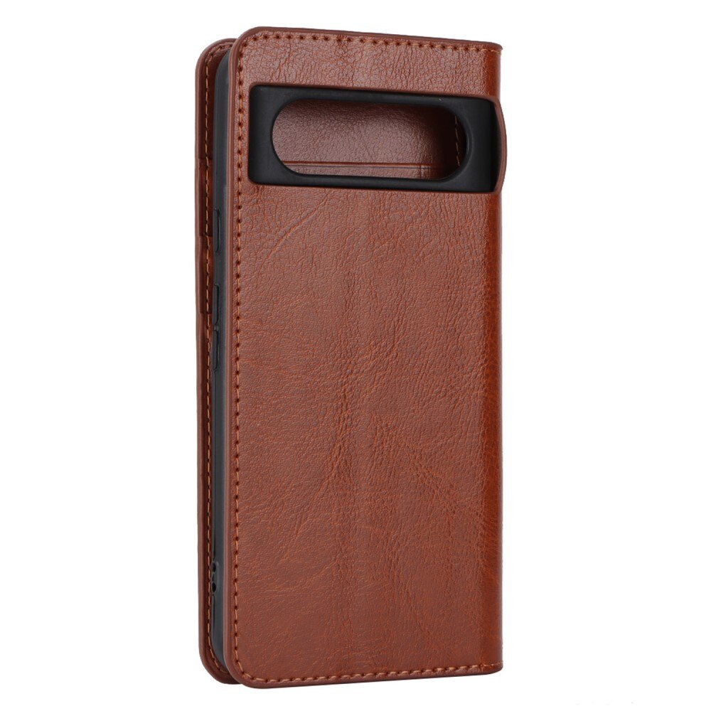 Google Pixel 8 Genuine Leather Wallet Case Brown