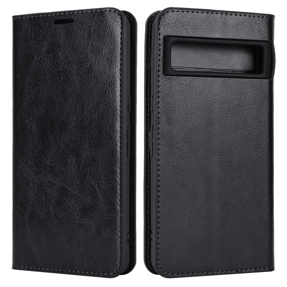 Google Pixel 8 Pro Genuine Leather Wallet Case Dark Black