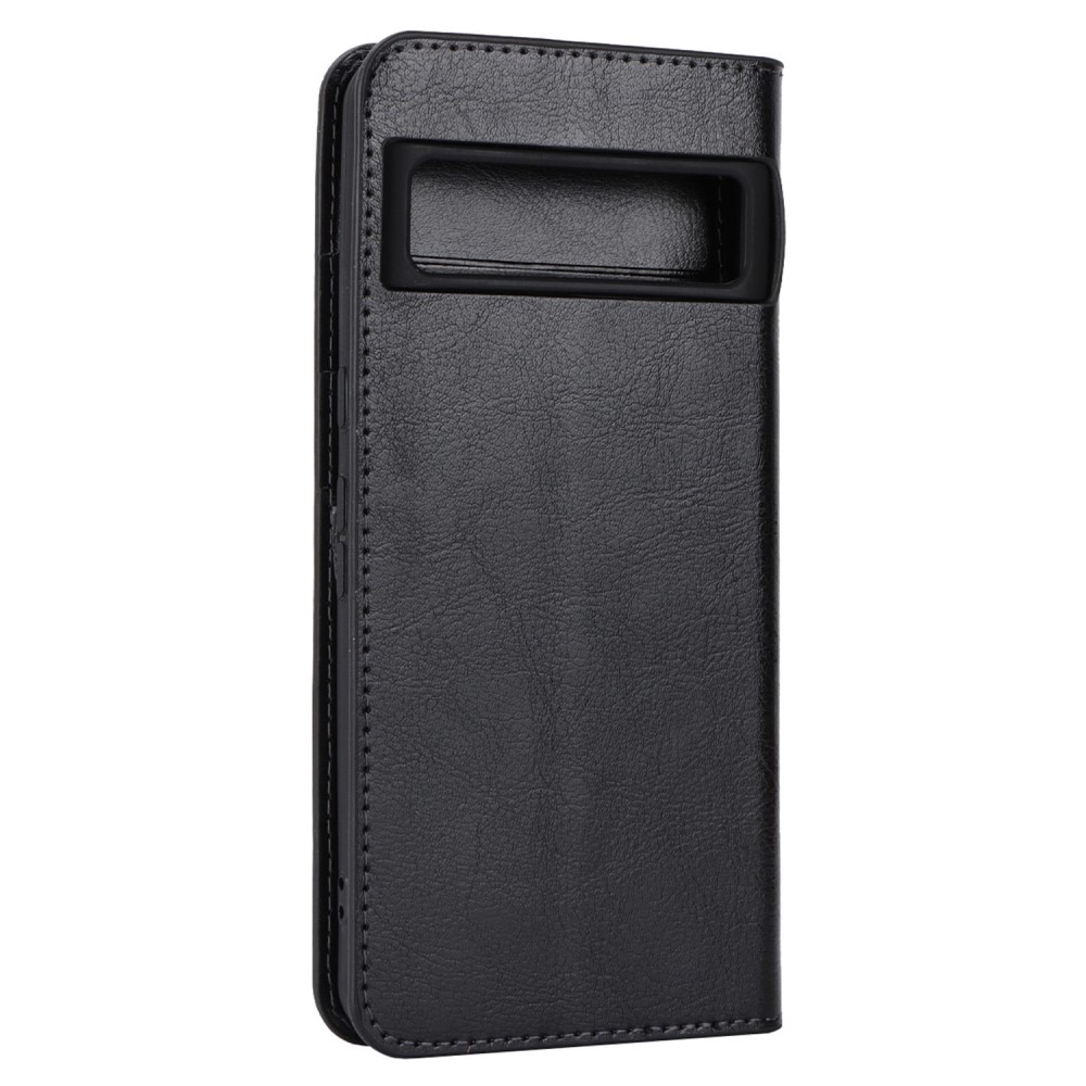 Google Pixel 8 Pro Genuine Leather Wallet Case Dark Black