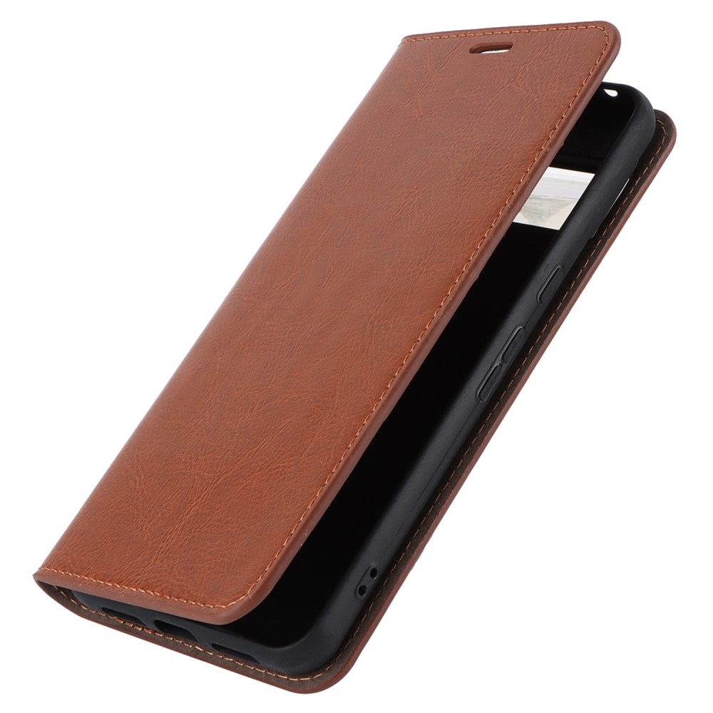 Google Pixel 8 Pro Genuine Leather Wallet Case Brown