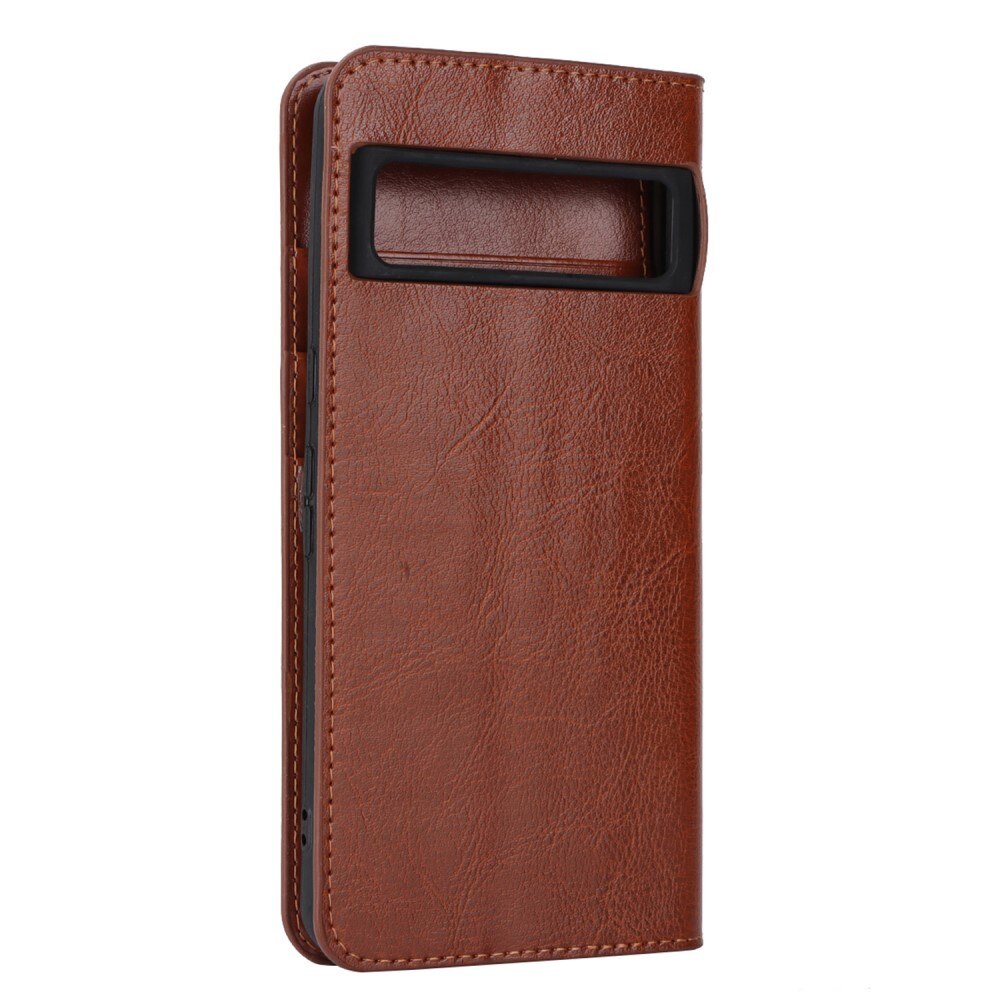 Google Pixel 8 Pro Genuine Leather Wallet Case Brown